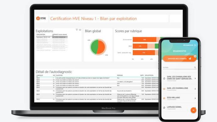 Le tableau de bord dynamique permet de suivre les résultats des questionnaires diffusés aux exploitations engagées dans la certification environnementale de niveaux 1, 2 ou 3 (HVE).